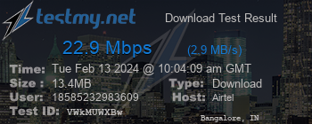 Speed Test Result