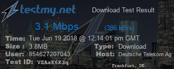 Speed Test Result