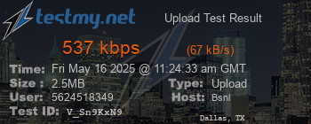 Speed Test Result