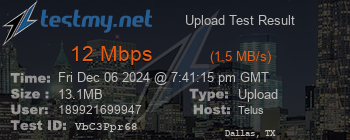 Speed Test Result