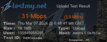 Speed Test Result