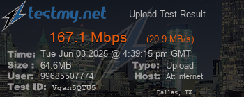 Speed Test Result