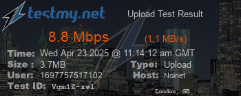 Speed Test Result