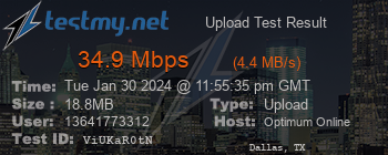 Speed Test Result