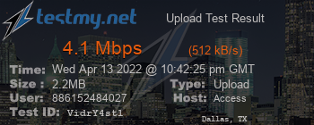 Speed Test Result