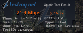 Speed Test Result