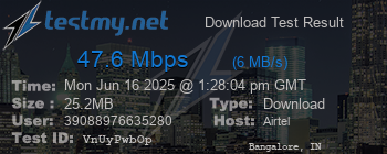Speed Test Result
