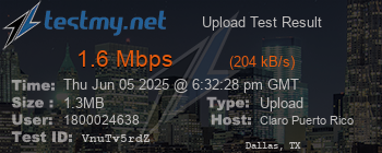 Speed Test Result