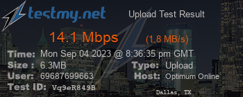 Speed Test Result