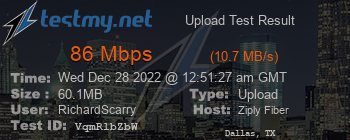 Speed Test Result