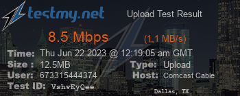 Speed Test Result