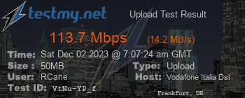 Speed Test Result