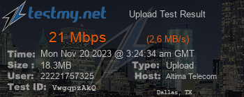 Speed Test Result