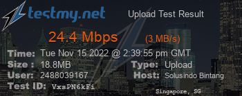 Speed Test Result