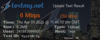 Speed Test Result