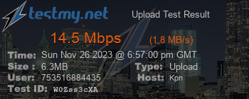 Speed Test Result