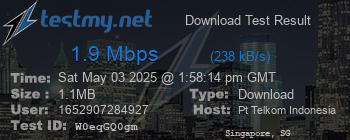 Speed Test Result