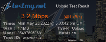 Speed Test Result