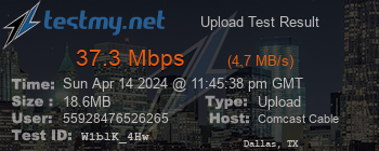 Speed Test Result