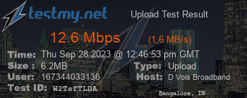 Speed Test Result