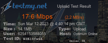 Speed Test Result