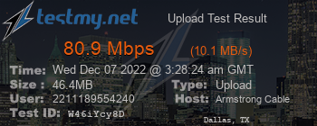 Speed Test Result