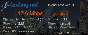 Speed Test Result