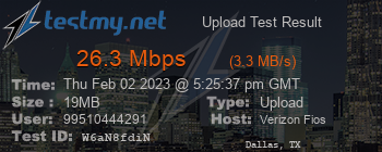 Speed Test Result
