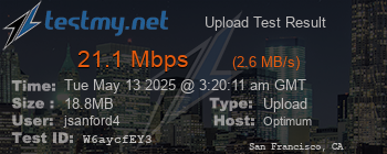 Speed Test Result