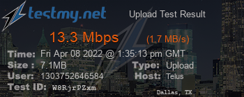 Speed Test Result