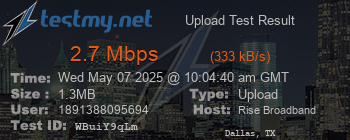 Speed Test Result
