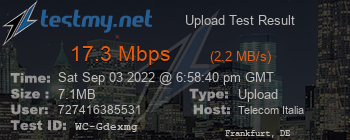 Speed Test Result