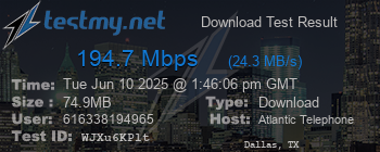 Speed Test Result
