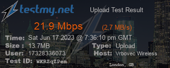 Speed Test Result