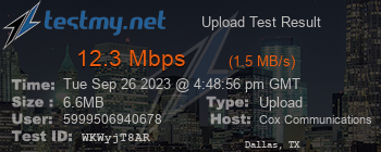 Speed Test Result