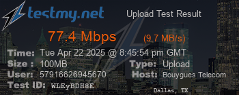 Speed Test Result