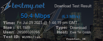 Speed Test Result