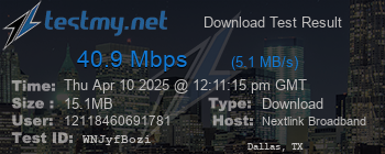 Speed Test Result