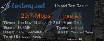 Speed Test Result