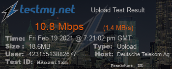 Speed Test Result