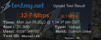 Speed Test Result