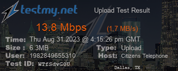 Speed Test Result