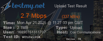 Speed Test Result