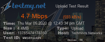 Speed Test Result