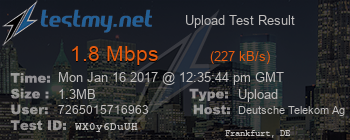 Speed Test Result