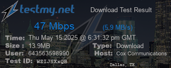 Speed Test Result