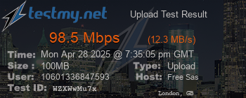 Speed Test Result