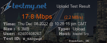 Speed Test Result