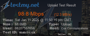 Speed Test Result