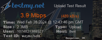 Speed Test Result